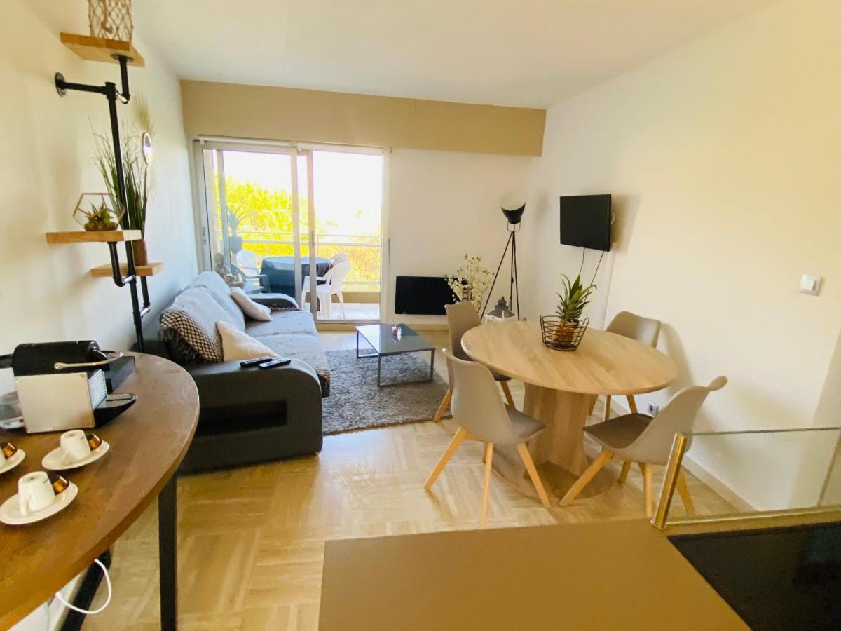 Appartement Cote D'Azur Plage - Piscine - Tennis วิลล์เนิฟ-ลูเบ ภายนอก รูปภาพ